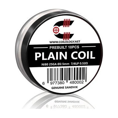 Coilology Předmotané spirálky Sandvik Plain Coil Ni80 10ks 0,52ohm