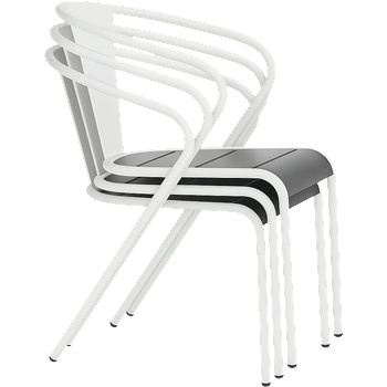 Carmen Метален градински стол kaduna - бял (3535113)