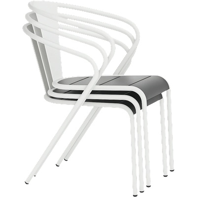 Carmen Метален градински стол kaduna - бял (3535113)