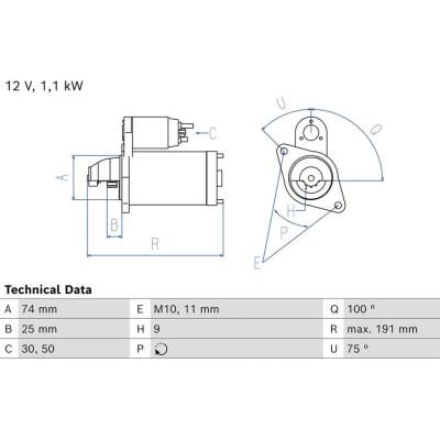 BOSCH 0 986 025 680 Startér (0986025680)
