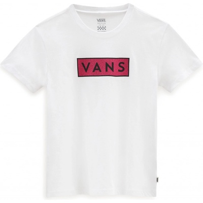 Vans Girls Easy Box Glitter Tee White