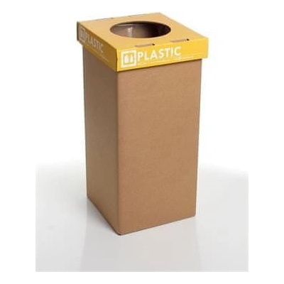 Recobin "Mini", Odpadkový kôš na triedený odpad, recyklovaný, anglický popis, 20 l, žltá