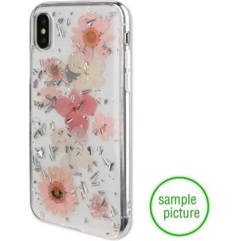 4smarts Силиконов Калъф с Цветя за iPhone XR, 4SMARTS Glamour Bouquet Case, Сребро/Розов (4S469988)