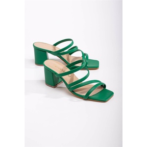 Moda Trend Дамски чехли с ток - Зелени #370802 (370802_Зелен)