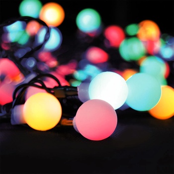 Solight LED 2v1 venkovní vánoční řetěz koule dálkový ovladač 200LED RGB+bílá