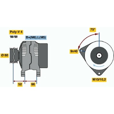 generátor BOSCH 0 986 045 201 BO 0986045201