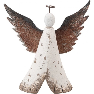 Dekorace dřevěná figurka anděl Angel Rustic M 14*4*15 cm Clayre & Eef