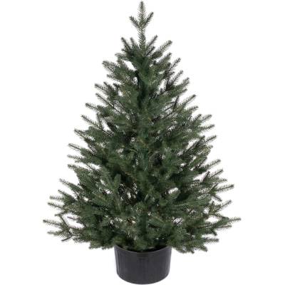 zanapo.cz Umělý vánoční stromeček Smrk Reyma 100% v květináči tmavá 110 cm