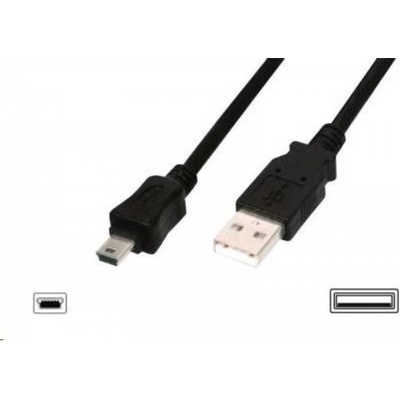 Digitus AK-300108-030-S USB A samec na B-mini 5pin samec, 2x stíněný, 3m