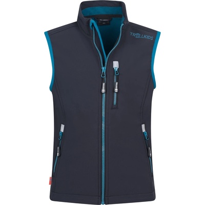 TROLLKIDS Детски софтшел елек Trollkids Kid's Trollfjord Vest Softshell vest - Black / Petrol - размер 92 (EU) (703-2694-1211)