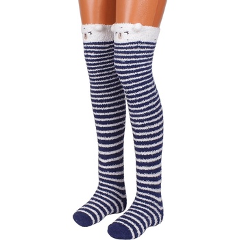 Image 1 of Дамски раирани 7/8 чорапи в синьо и бяло