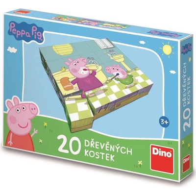 Dino obrázkové kocky Prasiatko Peppa veselý deň 20ks
