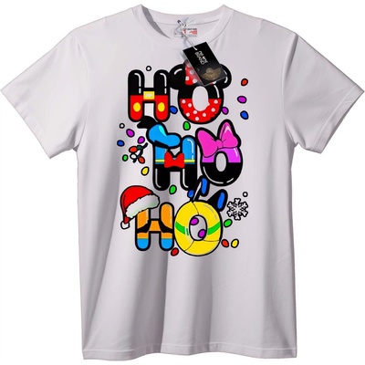 NOONEBRAND Тениска Празнично HO HO HO Коледа - 2XL, Black