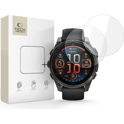 Tech-Protect glass fit+ 2-pack закалени защитни стъкла за garmin fenix 8 (47 mm) прозрачно