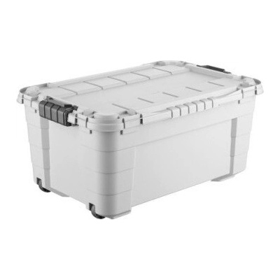 Tontarelli Úložný box 4UP s vekom a kolieskami 40 l krémovo-sivý