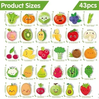 Магнитен комплект „Плодове и зеленчуци - 43 части