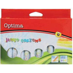 Optima Мазен молив OPTIMA Jumbo кръгъл заострен 12 цвята 100140 (100140)