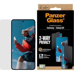 Panzer Стъклен протектор PanzerGlass за Samsung Galaxy S26, 2-Way Privacy, Ultra-Wide Fit w. EasyAligner