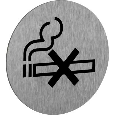 Walteco Symbol "Zákaz kouření", průměr 75mm, nerez, samolepka , 20873