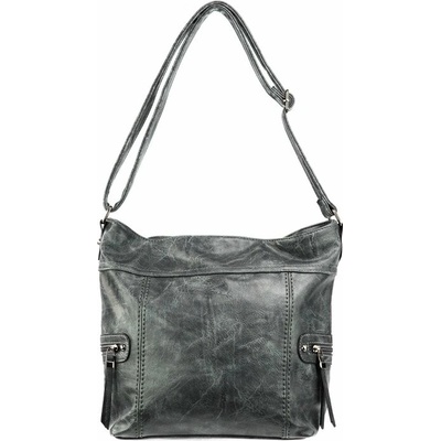TESSA dámska crossbody koženková kabelka Tmavosivá