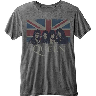 Queen Vintage Union Jack Burnout Charcoal Grey XL Риза (QUBO01MC04)
