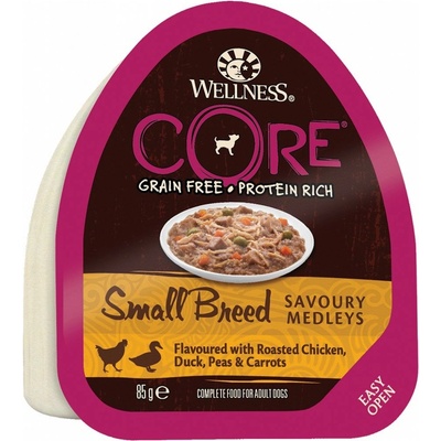 Wellness Core Adult Small Breed Savoury Medleys Flavoured with Roasted Chicken Duck Peas a Carrots 85 g