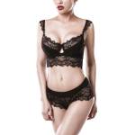 Grey Velvet Bra Lace Set 2-pcs M