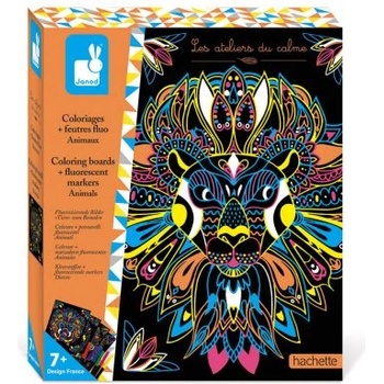 Janod - Креативен комплект за оцветяване с флуоресцентни маркери (J07949)