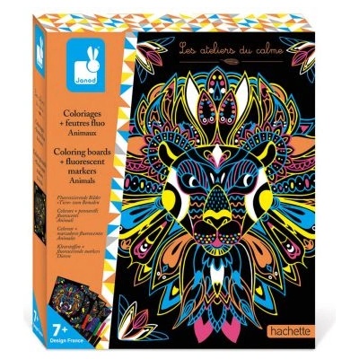 Janod - Креативен комплект за оцветяване с флуоресцентни маркери (J07949)