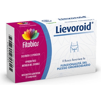Fitobios Lievoroid - при разширени вени и венозна недостатъчност - Билков комплекс с див кестен и бодлив залист, 20 таблетки (430628 FITO)