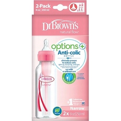 Dr. Brown's kojenecká láhev Options+ anti colic standard růžová 250 ml