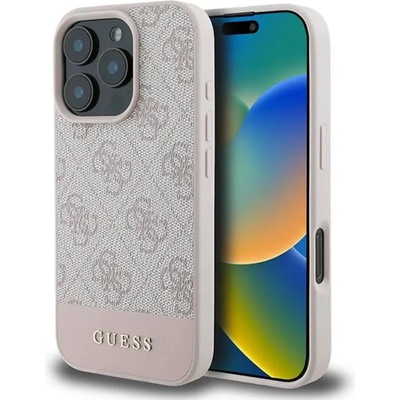 GUESS Калъф Guess 4G Bottom Stripe Case за iPhone 16 Pro Max - розов