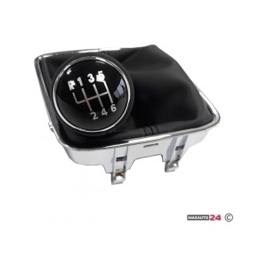 Paolo Топка за скоростен лост с маншон съвместима с VW / Seat с 6 скорости - черен конец