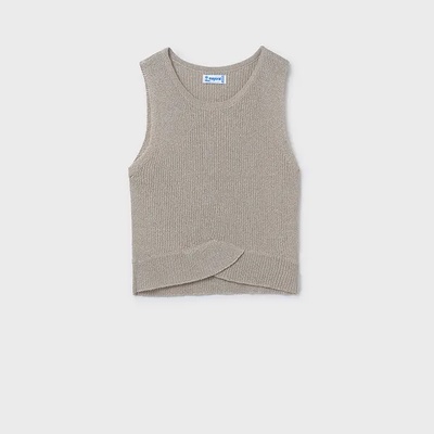 MAYORAL Топ трикотажен рипс в бежов цвят за момиче Майорал