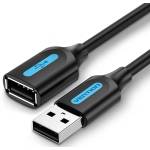 Vention USB-A 2.0/M - USB-A 2.0/F, (удължител, PVC черен), 1 м, кабел