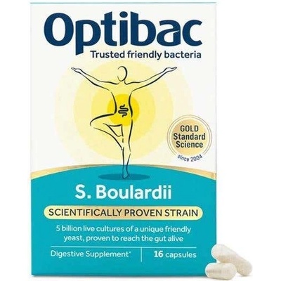 Optibac Saccharomyces Boulardii Probiotiká pri hnačke 16 kapsúl