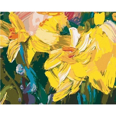 Zuty malování Podle čísel Žluté Narcisy 40 x 50 Cm Plátno Rám