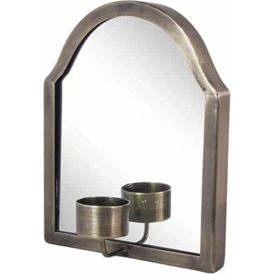 Strömshaga Nástěnné zrcadlo se svícnem Antique Brass 20 cm, měděná barva, sklo, kov
