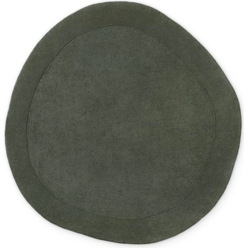 Villeroy & Boch Тъмнозелен ръчно изработен кръгъл килим със смес от вълна ø 160 cm Kari Organic - Villeroy&Boch (106288-160 Organic Round)
