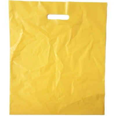 LDPE taška s prehmatom, dĺžka 45 cm, šírka 38 cm, záložka 5 cm, žltá