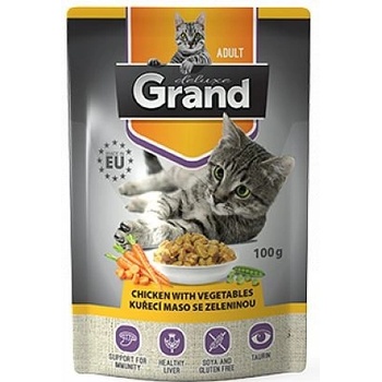 Grand kočka deluxe 100% kuřecí se zeleninou 6 x 100 g