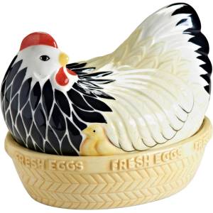 Mason Cash Кухненски буркан за съхранение MOTHER HEN, 21 см, черен/бял, камък, Mason Cash (MSC2001275)