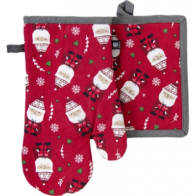 Vánoční kuchyňský set vánoční rukavice/chňapka SANTINO 18x30 cm/20X20 cm 100% bavlna ESSEX – Zboží Mobilmania