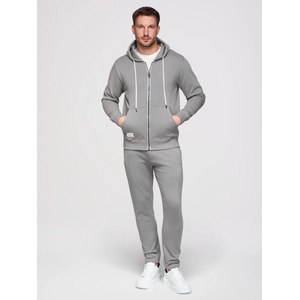 Ombre Clothing Мъжко спортно облекло: суитшърт с качулка и цип + панталони с прави крачола - сив V8 Z23 Ombre Clothing Ombre Clothing | Siv | МЪЖЕ | M
