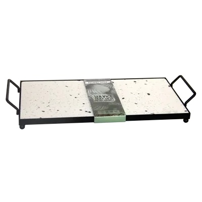 Horecano HORECANO-Мраморно плато- теразо с метални дръжки 37/18.5х5 cm (мрамор 32/18 cm)(1288SJ4927) (0147126)