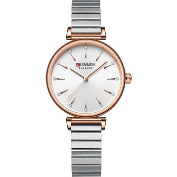 Curren Дамски часовник Curren Starlett, Сребрист / Розово злато (CURREN-9081-SILVER-GOLD)