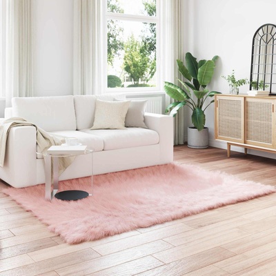 vidaXL Изкуствена овча килим TAFALLA Розово 160 x 230 cm Полиестер (42021550)