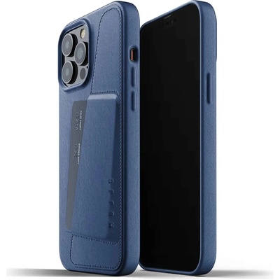 Mujjo Калъф Mujjo - Full Leather Wallet, iPhone 13 Pro Max, син (MUJJO-CL-018-BL)