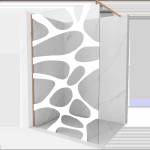 Mexen Kioto душ кабина Walk-in 120 x 200 cm, бяла вълна 8 мм, четкан мед - 800-120-101-65-97 (800-120-101-65-97)