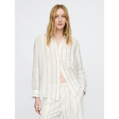Gap lanová oversize košeľa Big Shirt biela